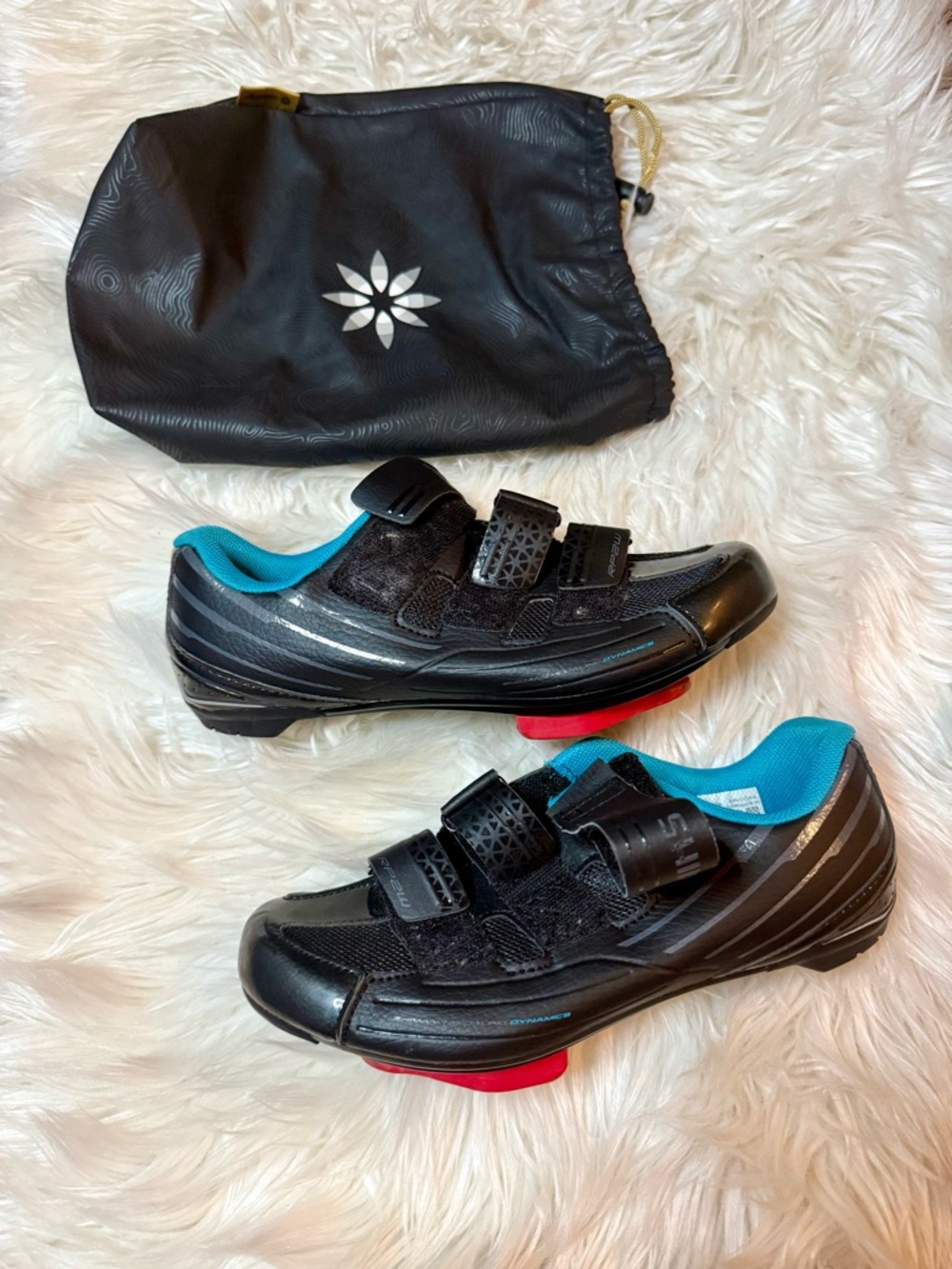 Shimano Black Cycling Shoes with Teal Interior